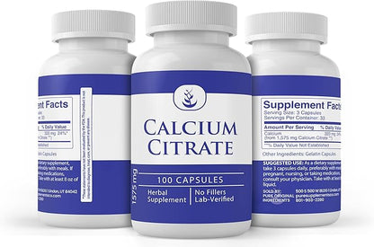 Pure Original Ingredients Calcium Citrate (100 Capsules), Always Pure, No Additives Or Fillers, Lab Verified