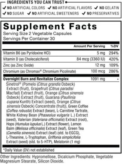 Force Factor LeanFire PM Weight Loss Pills for Women & Men, Fat Burner & Overnight Weight Loss Pills to Burn Fat, Boost Metabolism, Improve Sleep, Powerful Formula for Incredible Results, 60 Capsules