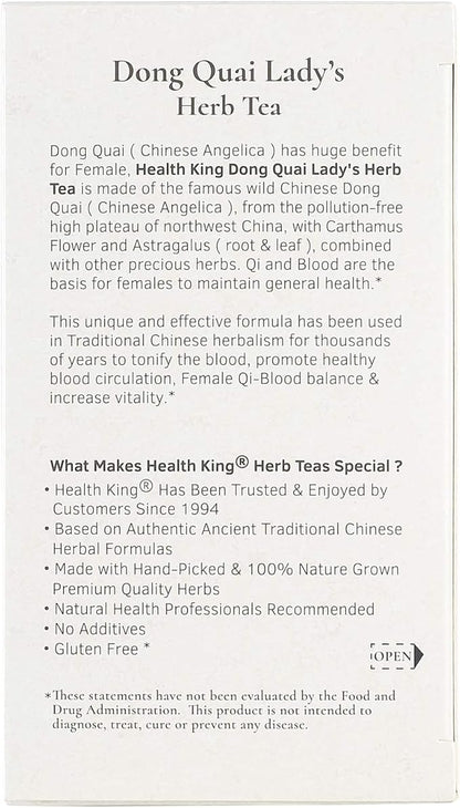 Health King Dong Quai Lady's Herb Tea, Teabags, 20 Count Box