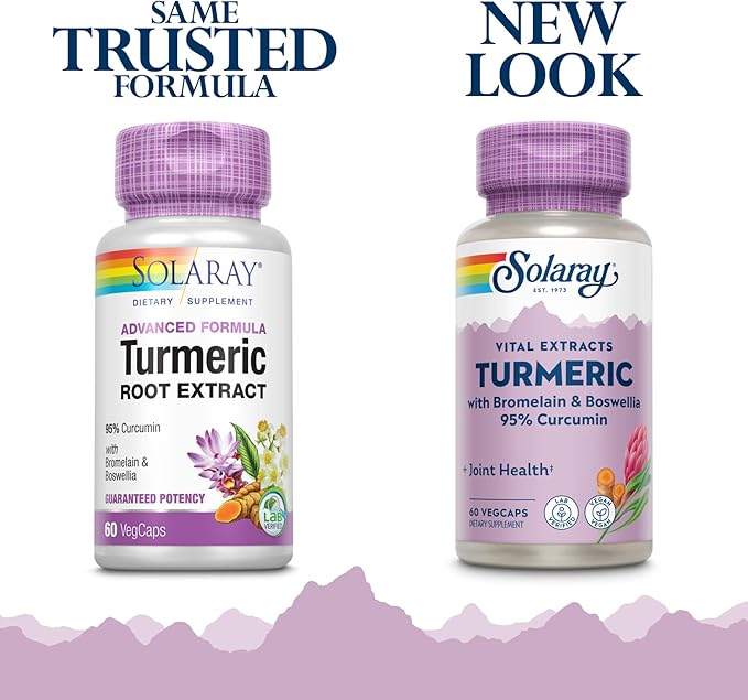 SOLARAY - Guaranteed Potency Turmeric Root Extract, 200 mg | 60 Capsules