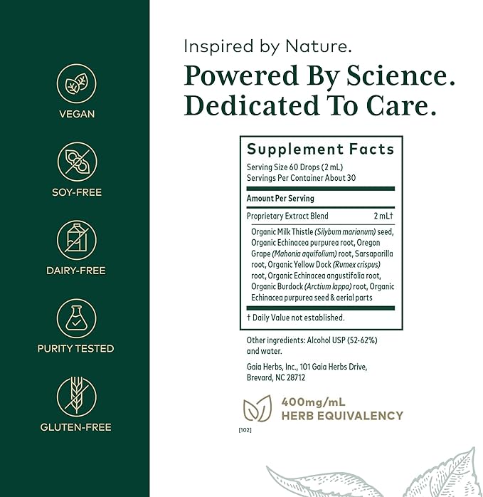 Gaia Herbs Milk Thistle/Yellowdock 2Oz, 2 oz (Multi-Pack)