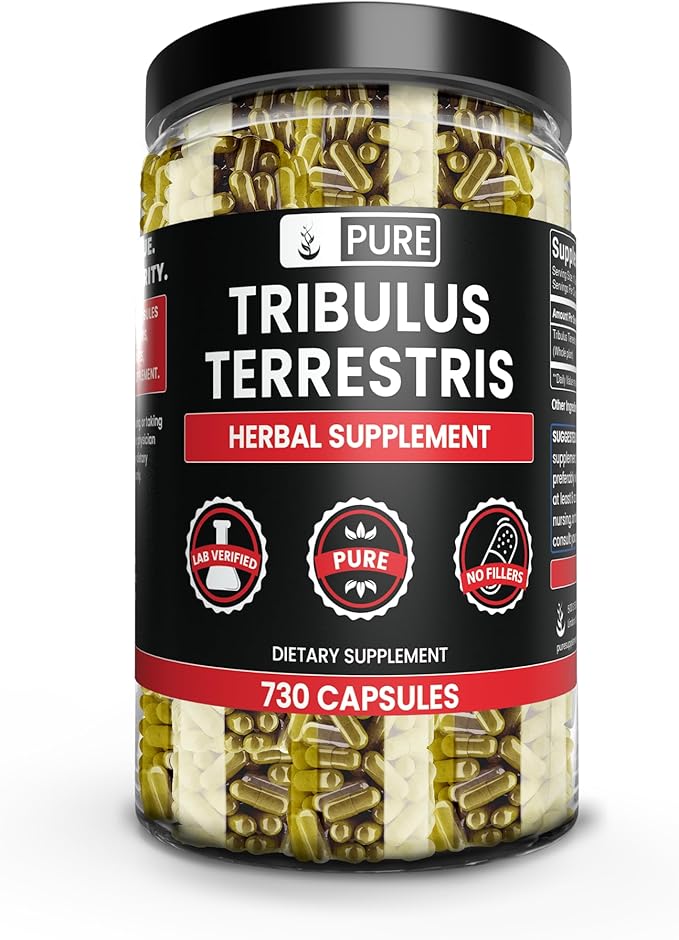Pure Original Ingredients Tribulus Terrestris, No Magnesium Or Rice Fillers, Always Pure, Lab Verified (730 Capsules)
