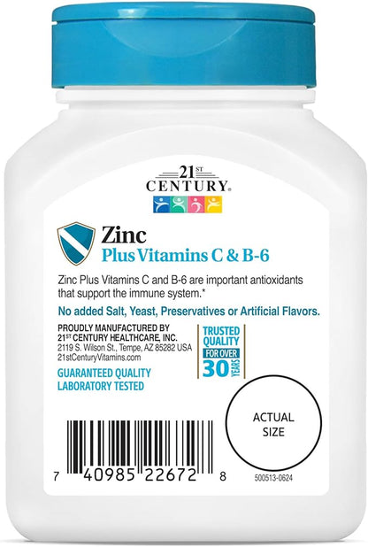 21st Century Zinc Chewable Withc & B6 - Cherry, 90 Count