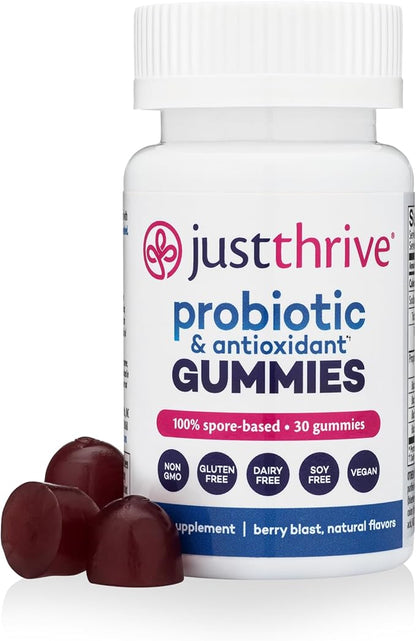 Just Thrive Probiotic Gummies - Kids, Men, and Womens Probiotic - for Digestive and Overall Health, 30 Count