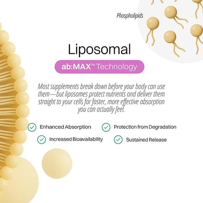 Liposomal Glutathione Powder, 125mg L-Glutathione Sugar-Free Flavored Packets, 100mg Vitamin C, Powerful Antioxidant Supplement for Skin, Beauty Health & Detox Support, 30 Packets - Lemon