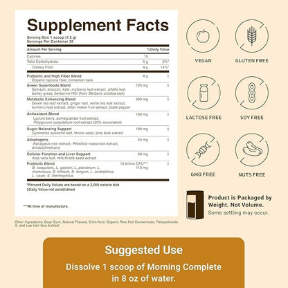 ACTIVATEDYOU Morning Complete Daily Wellness Greens Superfood Drink Mix for Gut Health w/Prebiotics, Probiotics, Antioxidants, Green Superfoods, 10 Billion CFUs (3 Pack, Citrus Medley)