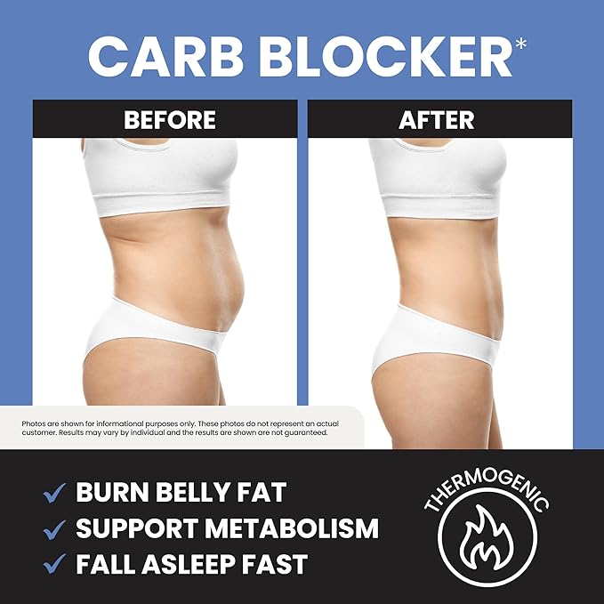 Night Time Fat Burner to Shred While You Sleep | Belly Fat Burner, Carb Blocker & Weight Loss Support Supplements | Lose Weight, Support Metabolism & Fall Asleep Fast | 60 Nighttime Diet Pills