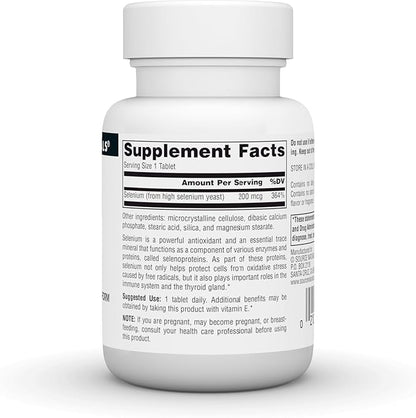 Source Naturals Selenium, Organically Bound Food-Form Antioxidant*, 200 mcg - 60 Tablets