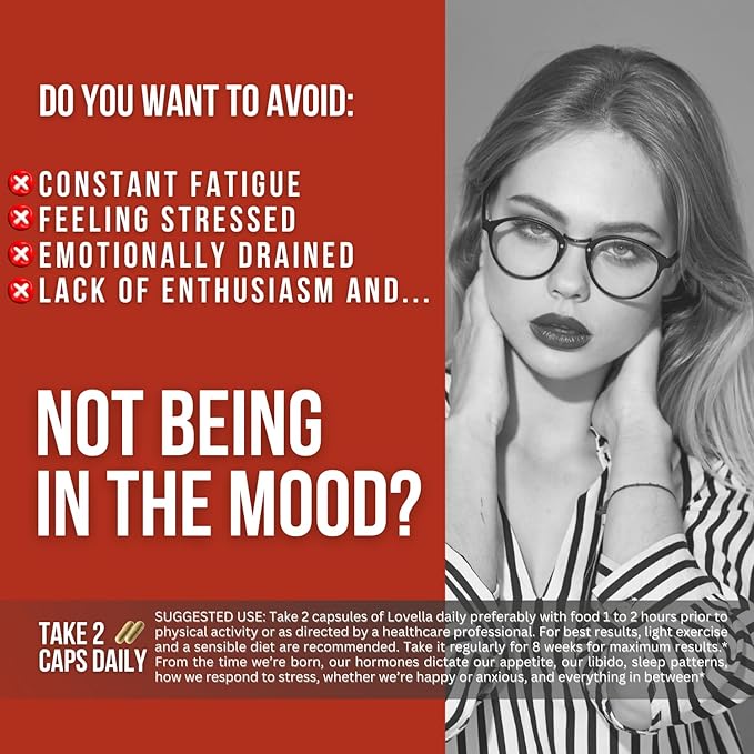 Hornygoatweed Women - Libido Booster for Women, Mood, Energy & Hormone Balance for Women w. Maca Root - Female Libido Booster w. Ginseng - Libido Supplement for Women w. Tribulus terrestris -60ct USA