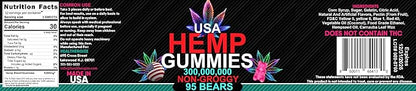 Hemp Gummies Sleep Edibles for Peace and Relaxation-High Potency Pure Extra Strength Hemp Oil-Made in USA