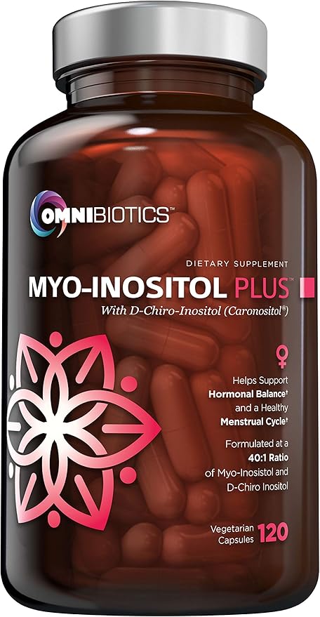 Myo-Inositol & D-Chiro Inositol Supplement with 40:1 Ratio for Hormone Balance for Women - Women Supplement to Support Reproductive Health & Ovarian Function. Non-GMO - 120 Vegan Capsules