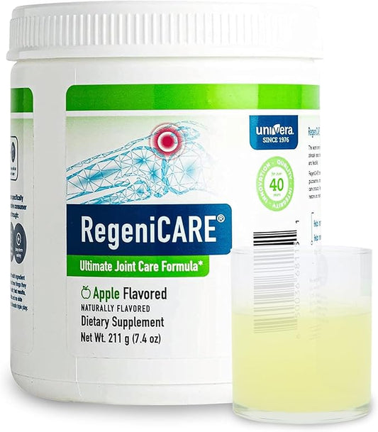Univera RegeniCARE Green Apple, Glucosamine, Chondroitin, MSM, Univestin, Joint Health, Joint Support, Mobility + Flexibility, Green Apple Flavor, Powder, 30-Day Supply