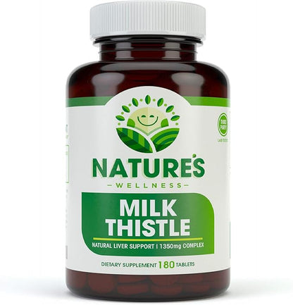 Milk Thistle - 180 Count - Standardized Silymarin Extract for Maximum Liver Support - Detox, Cleanse & Maintain Your Liver – 1350 mg Extract & Seed Complex - Natural Herbal Supplement - 60 Servings