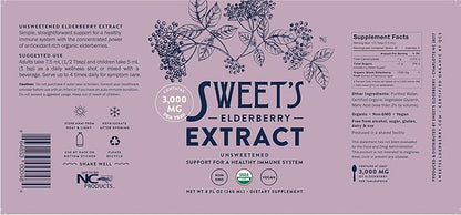 Organic Elderberry Extract | Unsweetened Elderberry Immune Support | Vegan | Keto and Diabetic Friendly | 8 fl oz Bottle | Alcohol-Free | Certified USDA Organic