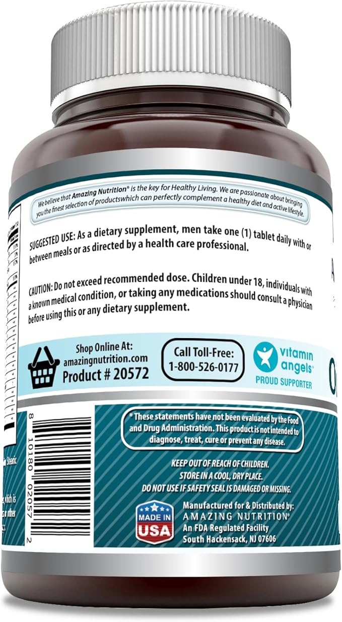 Amazing Formulas Men's One Multiple 150 Tablets | Multivitamin Supplement for Men | Perfect Blend of Vitamins, Minerals, 25 Million CFU Probiotics & More | Made in USA