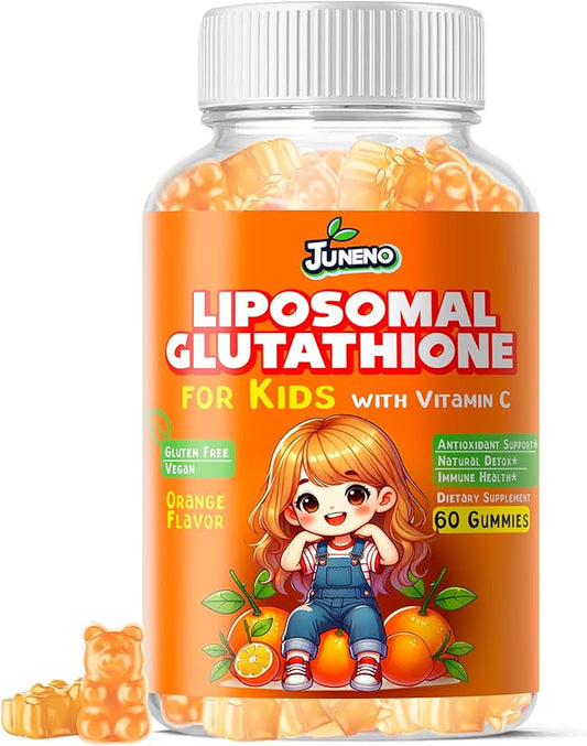 Liposomal Glutathione Gummies for Kids - Vitamin C Supplement for Healthy Immune Support Antioxidants & Detox - Sugar Free Vegan Non GMO