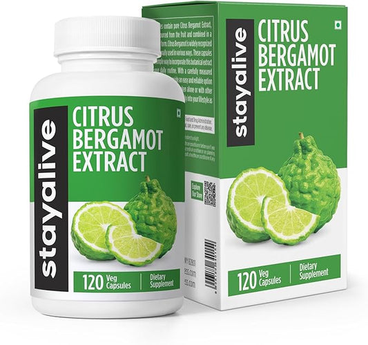 STAY ALIVE Citrus Bergamot Capsules 1000mg, 30:1 Super Extract with 50% Polyphenolic Flavanones, 120 Pills, Citrus Bioflavonoids Natural Heart Health Supplements for Women & Men | Non-GMO, Gluten-Free