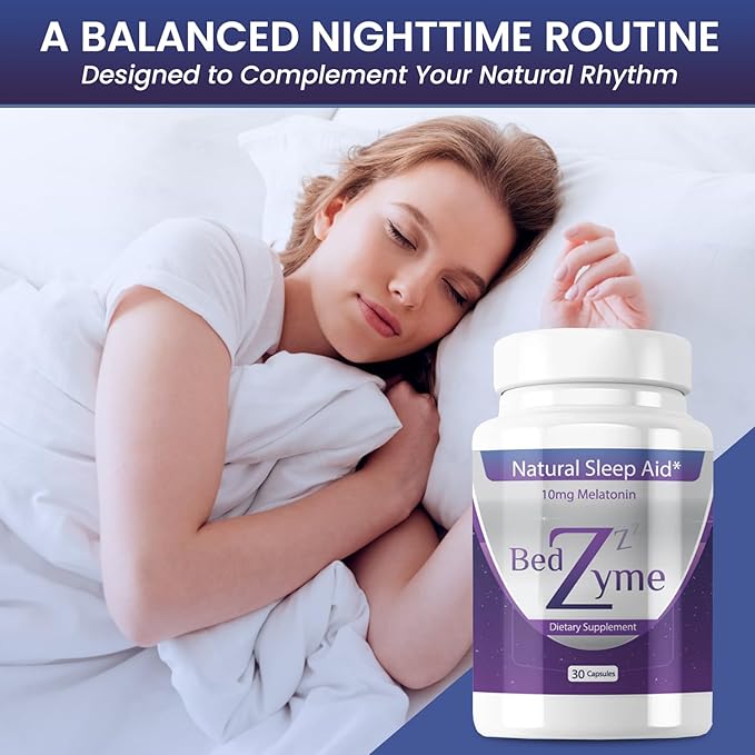 Sleep Aid Supports Natural Sleep & Relaxation – 30 Capsules Sleep Supplement to Help with Calmness & Rest – 10mg Melatonin & REM Enzyme Delivery System (Serving Size: 2 Capsules)
