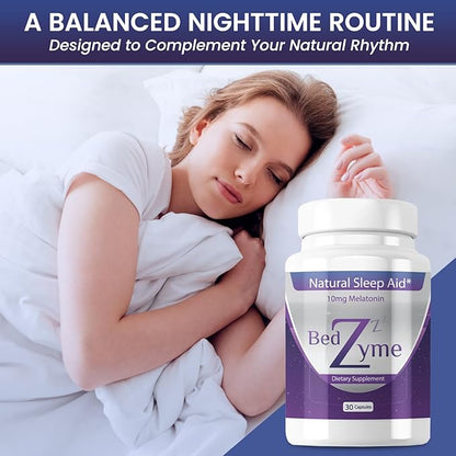 Sleep Aid Supports Natural Sleep & Relaxation – 60 Capsules Sleep Supplement to Help with Calmness & Rest – 10mg Melatonin & REM Enzyme Delivery System (Serving Size: 2 Capsules)