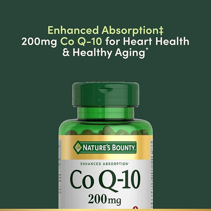 Nature's Bounty CoQ10, Supports Heart Health, Dietary Supplement, 200mg, 80 Rapid Release Softgels