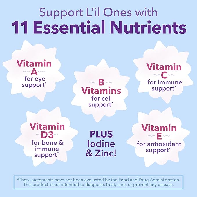 L'il Critters Frozen Daily Kids Multivitamin Gummies Assorted Berry Flavors for Ages 2+ Toddlers and Kids, Disney Multivitamin Gummies with 11 Essential Nutrients, 30-60 Day Supply, 60 Gummies