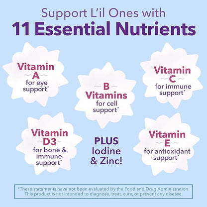 L'il Critters Frozen Daily Kids Multivitamin Gummies Assorted Berry Flavors for Ages 2+ Toddlers and Kids, Disney Multivitamin Gummies with 11 Essential Nutrients, 30-60 Day Supply, 60 Gummies