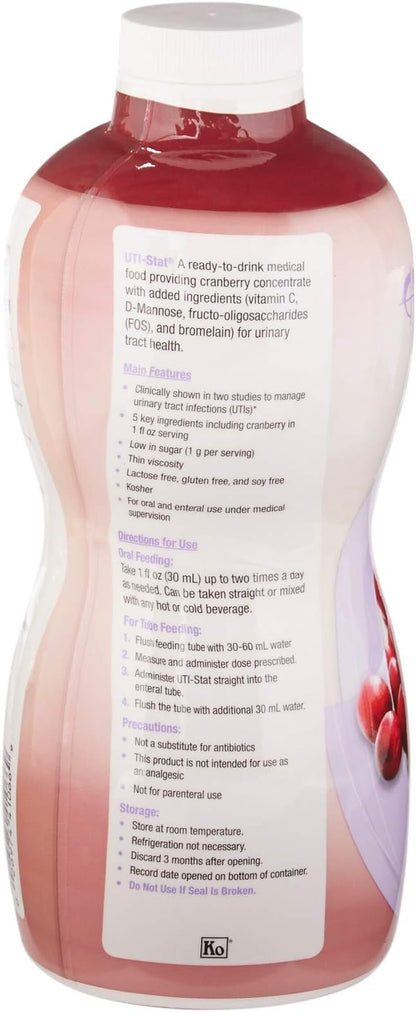 UTI-Stat Nutricia Medical Food Providing 5 Key Nutrients for Urinary Tract Health - Cranberry Flavor, 30 Fl Oz Bottle