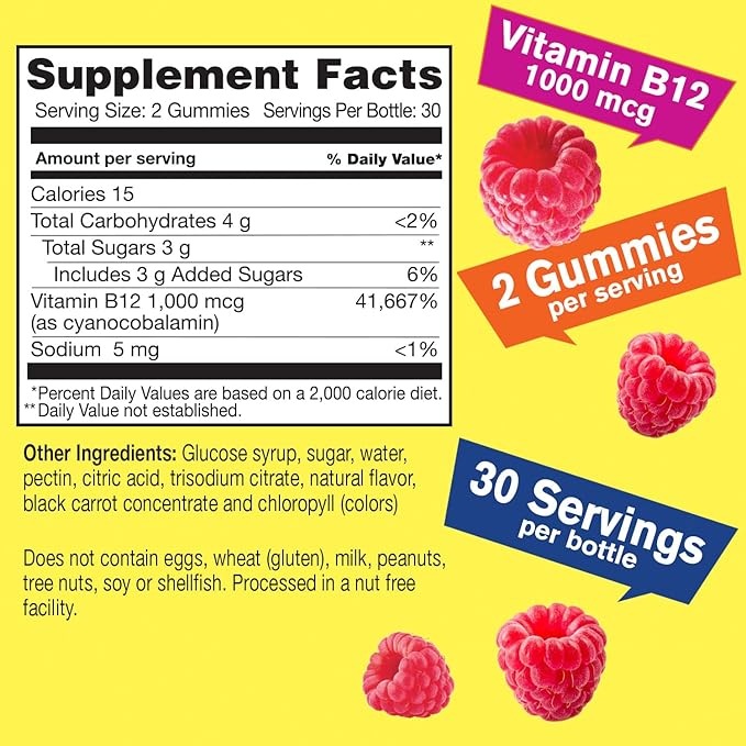 Magnesium Citrate 250mg + Vitamin B12 1000mcg, Gummies Bundle - Great Tasting, Vitamin Supplement, Gluten Free, GMO Free, Chewable Gummy