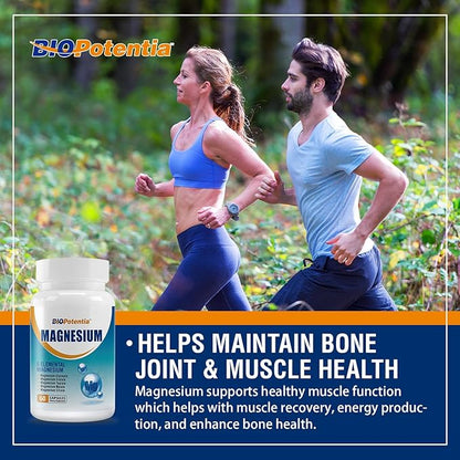 Magnesium Breakthrough Supplement - Has 5 Forms of Magnesium: Glycinate, Orotate,Taurate,Malate, Citrate- Support Stress Relief, Sleep, Heart Health, Nerves, Muscles, and Metabolism (60 Capsules)