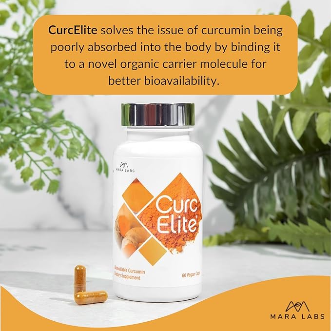 Mara Labs CurcElite Curcumin | Turmeric Extract 95% Curcuminoids | Vegan, No Fillers, and Non-GMO | 60 Vegan Capsules