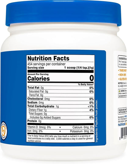 Nutricost Psyllium Husk Ground Powder (1lbs) - Gluten Free and Non-GMO