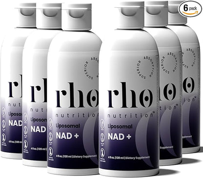 Liposomal NAD+ (6 Pack) - Ultra High Absorption Liquid NAD+ Supplement - NMN or Nicotinamide Riboside Alternative - Supports Cellular Longevity, Healthy Aging, Energy and Metabolism