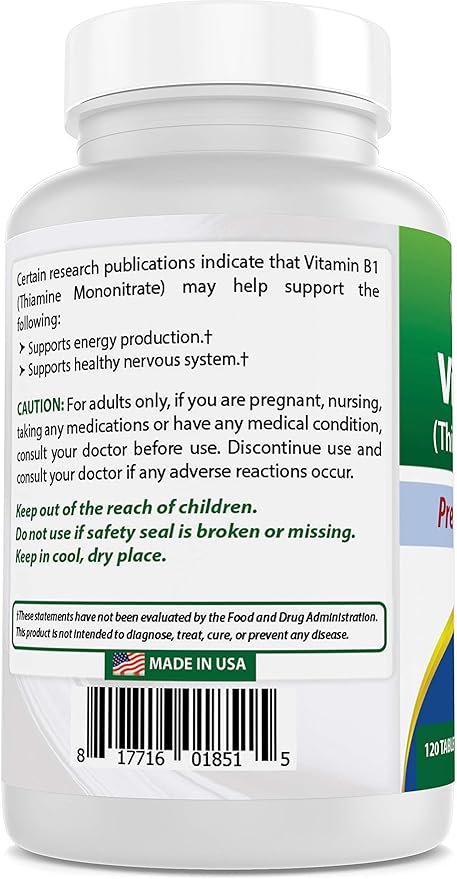 Best Naturals Vitamin B1 as Thiamine Mononitrate 100 mg Tablets (120 Count (Pack of 3))