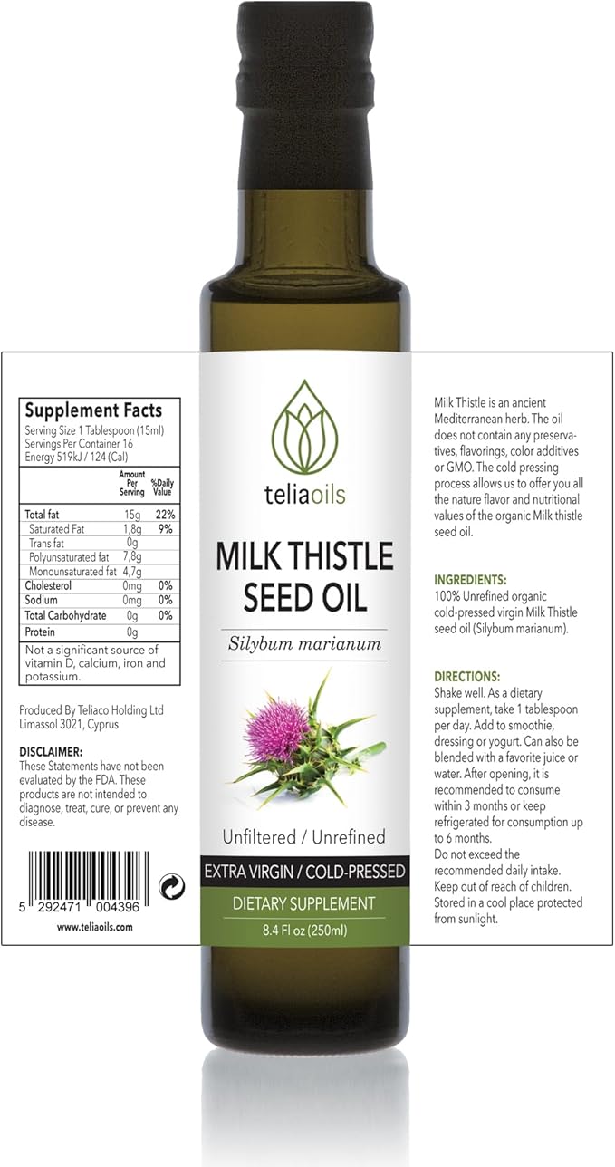 Teliaoils Milk Thistle Seed Oil Supplement (8.4 Fl oz)