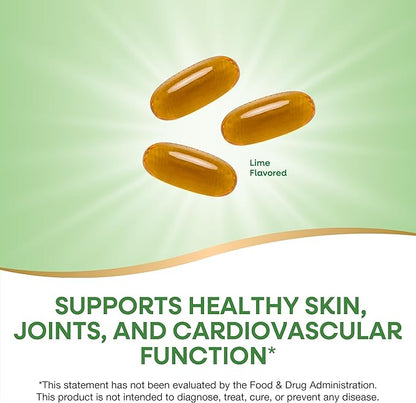 Nature's Way Mega 3/6/9 Omega Blend, Supports Healthy Skin, Joints, Cardiovascular Function*, Fish, Flax, Borage Oil, 90 Lime Flavored Softgels (Packaging May Vary)