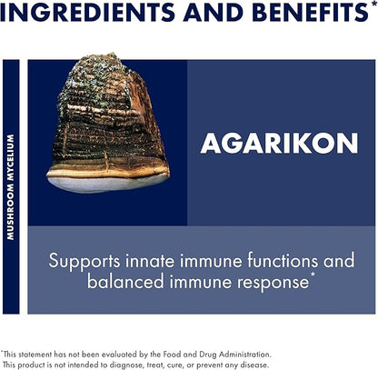 Host Defense Agarikon Capsules - Immune System Support Supplement - Mushroom Supplement to Aid Immune Functions & Cell Strength - Herbal Dietary Supplement - 60 Capsules (60 Servings)*