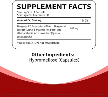 LiverEzy Liver Health & Fat Metabolism Supplement with Bergacyn FF (Bergamot and Artichoke Proprietary Blend) – Non-GMO, Vegan, GMP-Compliant – 30 Capsules, 30-Day Supply