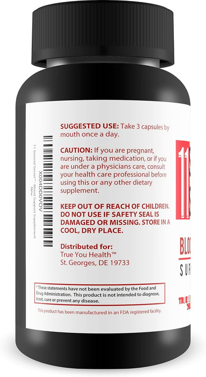 11 Second Secret Blood Support Supplement - Our Best Sugar Health Blood Health Formula - Advanced Blood Health Formula - Turmeric Berberine Cinnamon Gluco Support Supplement