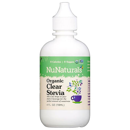 NuNaturals Clear Extract Stevia, Plant-Based Sweetener, Plastic Bottle, 4 oz