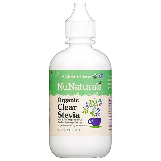 NuNaturals Clear Extract Stevia, Plant-Based Sweetener, Plastic Bottle, 4 oz