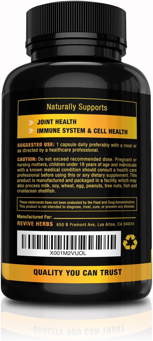 Pure Turmeric Curcumin with Bioperine. Super Strength. One Capsule A Day. Veggie Turmeric Capsules with Black Pepper. Premium Joint Support with 95% Standardized Curcuminoids.