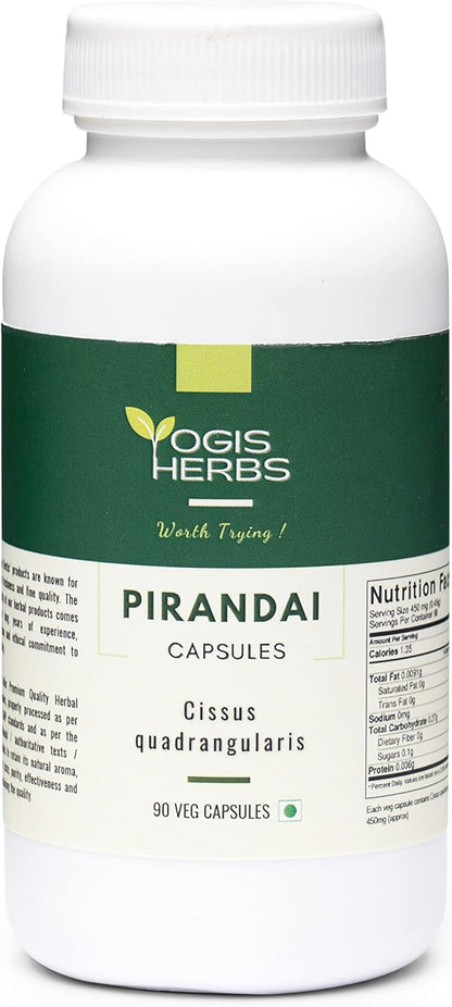 Pirandai Capsules (Cissus Quadrangularis) 90 Veg Capsules