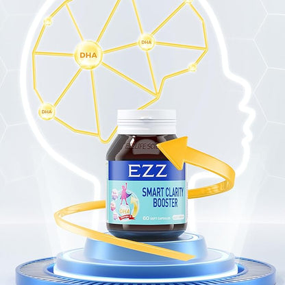 Smart Clarity Booster, Brain Booster Supplement for Focus, Memory, Clarity, Energy, Support Supplement with DHA, for Brain and Cognitive Development, 60 Capsules