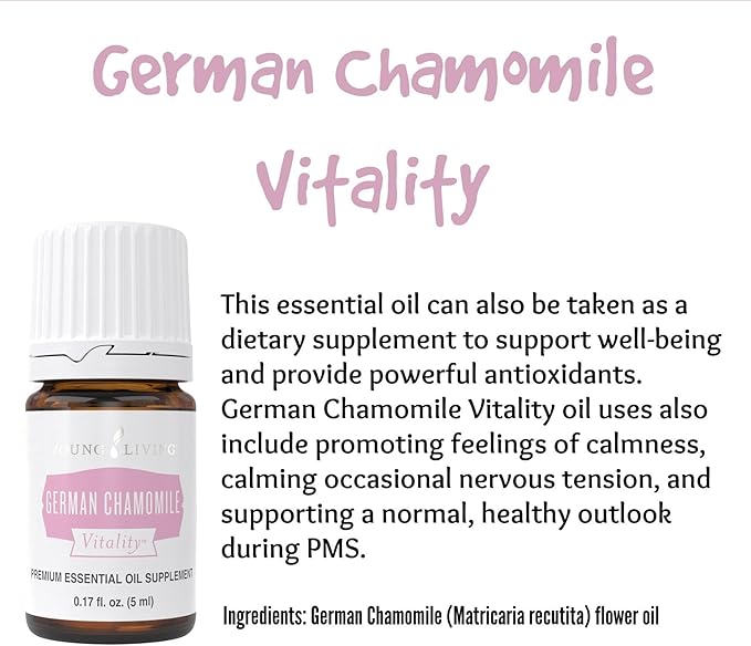 Young Living - German Chamomile Vitality 5 ml | Antioxidant & Natural Calmness Support | Dietary Supplement | Calming Aromatherapy | Ancient Herbal Remedy for Relaxation