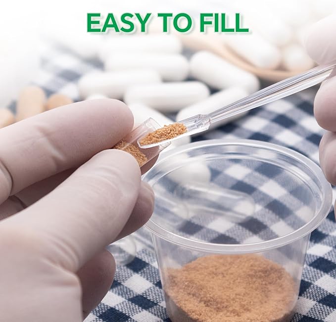 Size 0 Capsules Empty Vegan Plant Based Clear (5,000 Count) Gluten Free, Non-GMO, Halal Certified Pill Caps Filling Kit with 2 Spoons for Vegetarian DIY Your Own Supplements