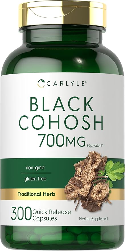 Carlyle Black Cohosh Capsules | 700mg | 300 Count | Non-GMO, and Gluten Free Formula | Black Cohosh Root Extract Supplement