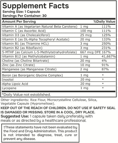 Methylated Multivitamin Multimineral Complex L Methylfolate 2 Pack