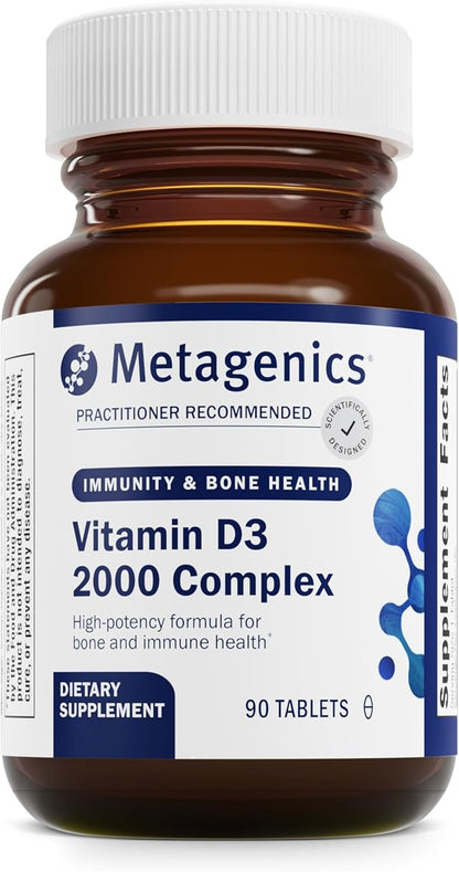 Metagenics D3 2000 Complex - Vitamin D3 Supplement - With Isoflavones for Absorption* - Bone Health & Immune Support* - Non-GMO & Gluten Free - 90 Count