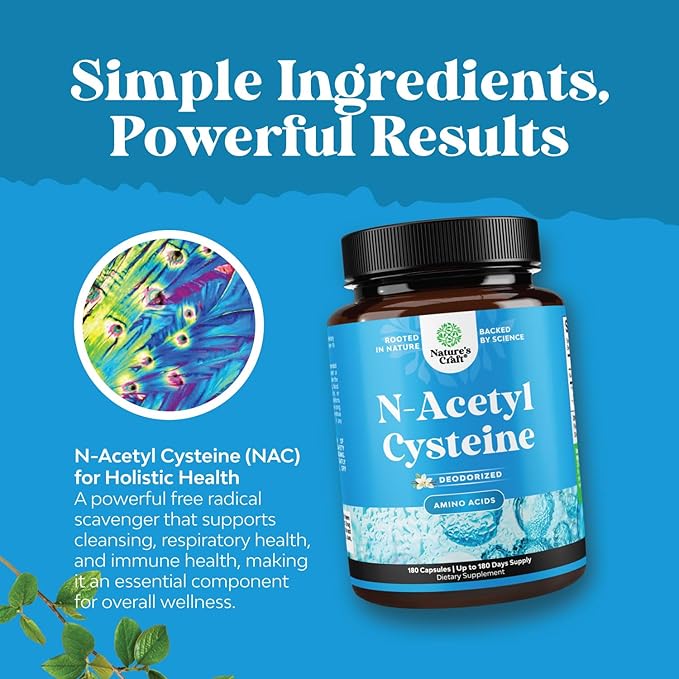 NAC Supplement N-Acetyl Cysteine 600mg - Potent Vegan High Absorption NAC 600 mg Capsules Glutathione Precursor for Liver Cleanse Detox & Repair plus Lung Health and Immunity Support - 180ct 2pk