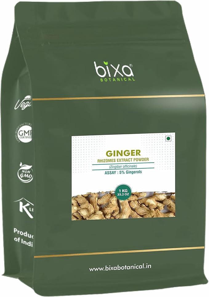 bixa BOTANICAL Ginger (Zingiber officinale) Dry Extract - 5% Gingerols by UV | 1Kg, Pack of 1